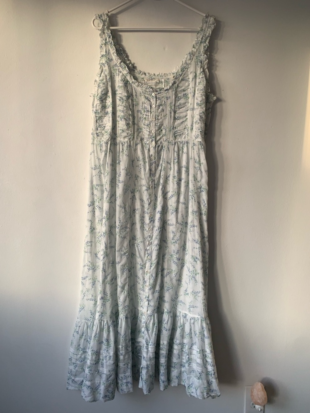 Doen Claribelle Cotton Ruffle Sleeveless Midi Maxi Dress Blanc Bluebell Ballad - Picture 8 of 16